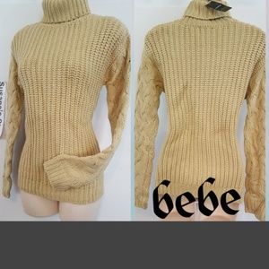 New bebe Sweater Turtleneck CHUNKY YARN MO